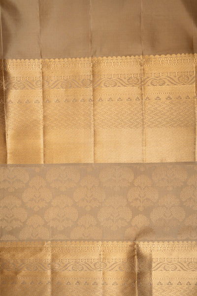 Gold Brocade Pure Kanchipuram Silk Saree - Clio Silks