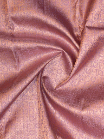 Lilac Checks Brocade Pure Kanchipuram Silk Saree