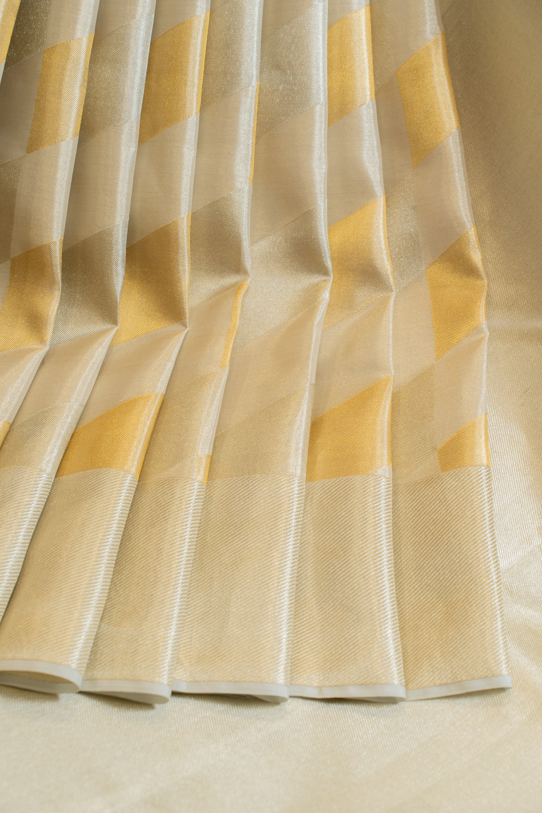 Silver gold diamond tissue pure kanjivaram silk saree