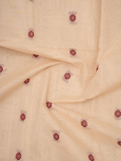 Peach Pure Kanchi Cotton Saree - Clio Silks