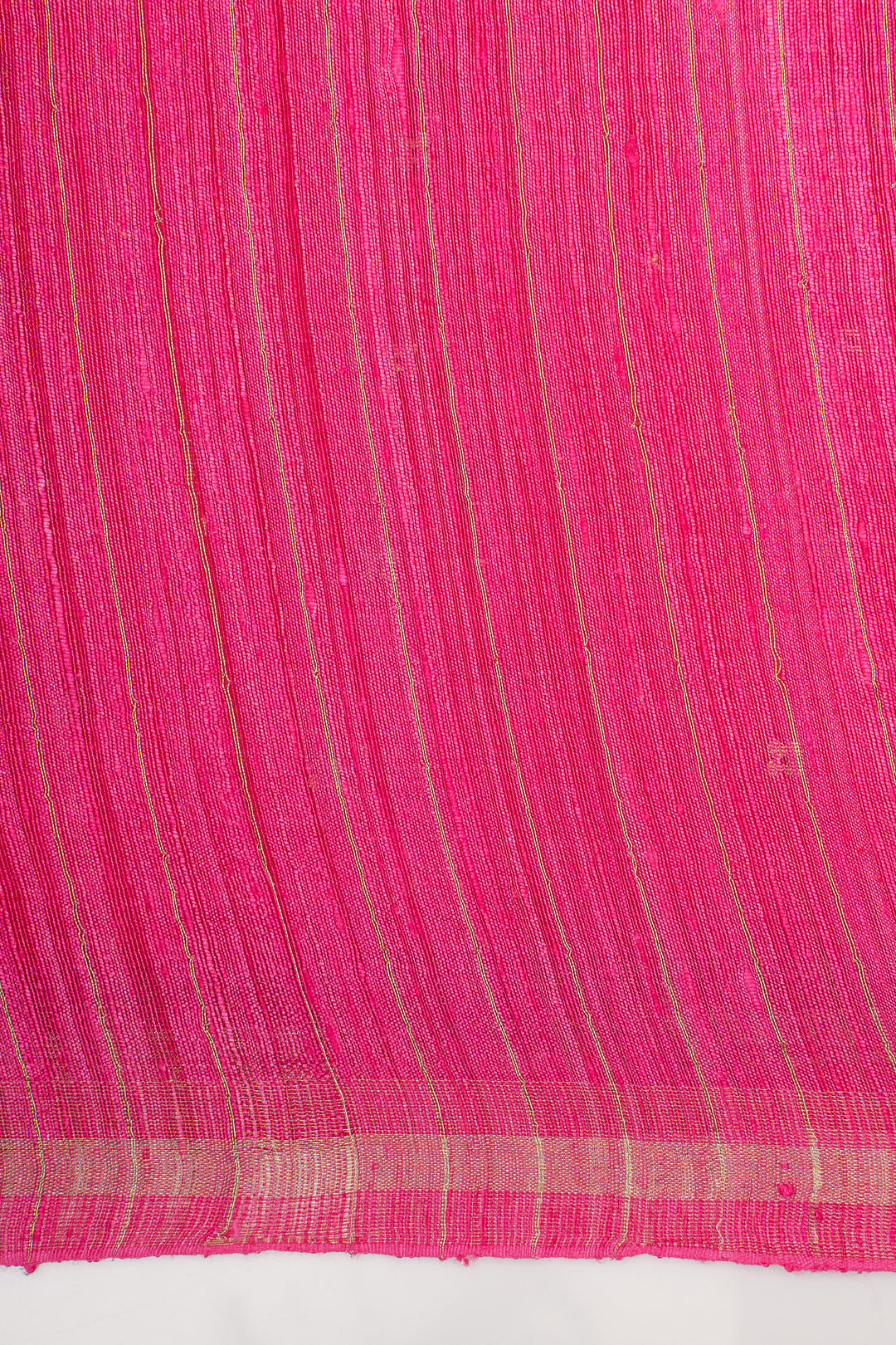 Rani Pink Sequins Pure Handloom Organza Muslin Silk Jamdani Pallu Tussar Saree