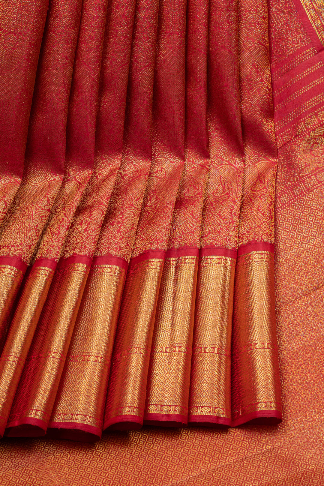 Lakshmi red brocade pure kanchipuram silk saree