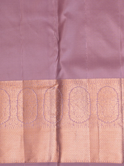 Lilac Checks Brocade Pure Kanchipuram Silk Saree