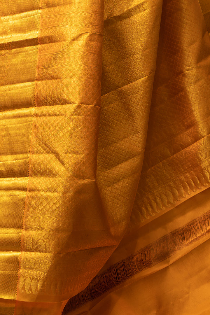 Anandha Blue and Yellow Muthu Zari Pure Kanchipuram Silk Saree - Clio Silks