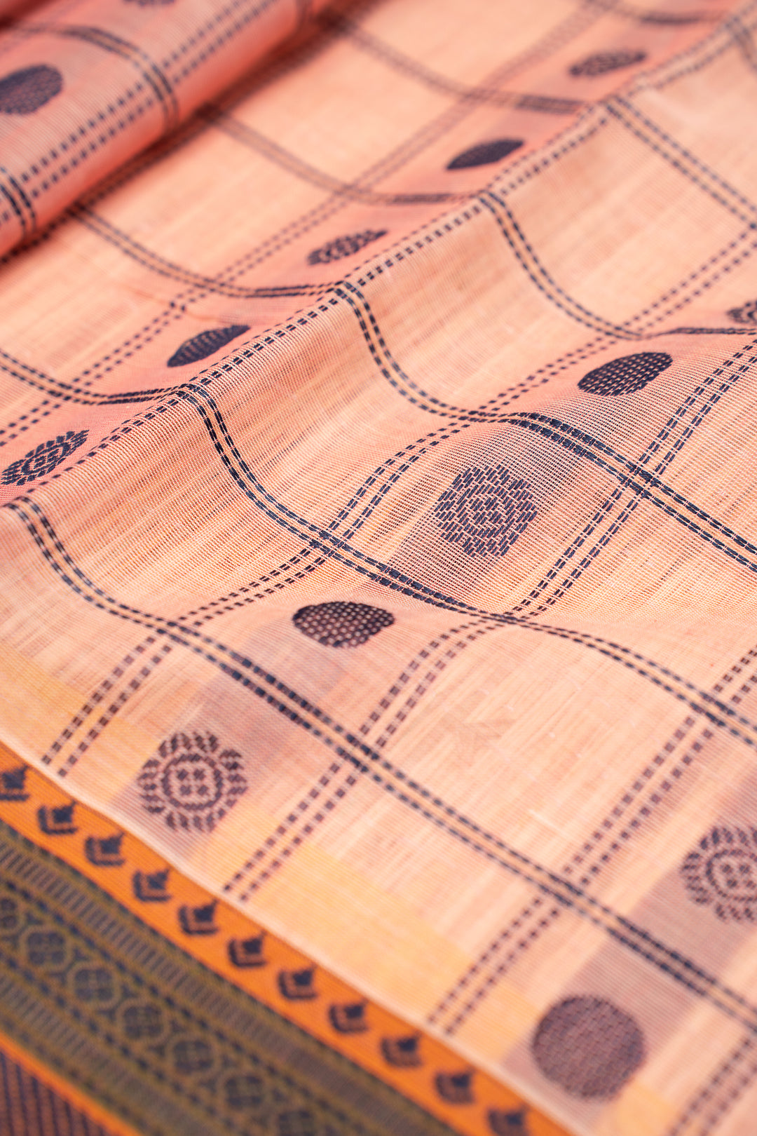 Baby Pink Pure Cotton Saree - Clio Silks