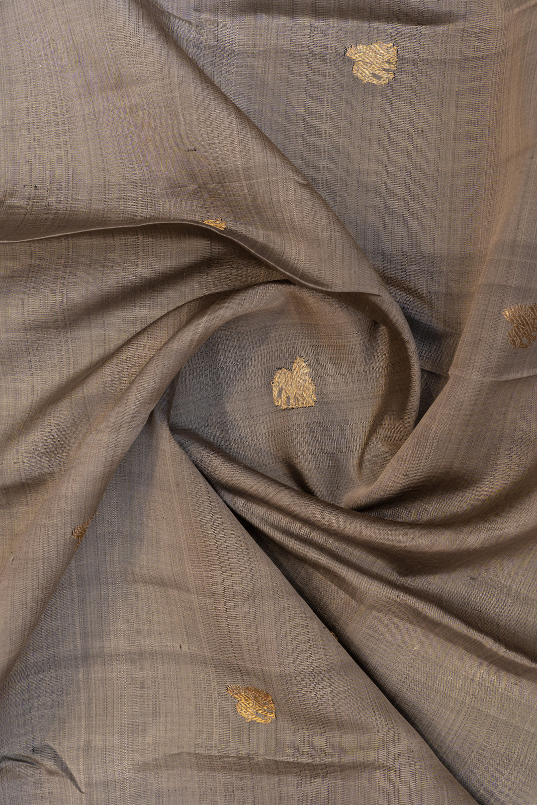 Grey and purple traditional pure Kanchipuram silk saree