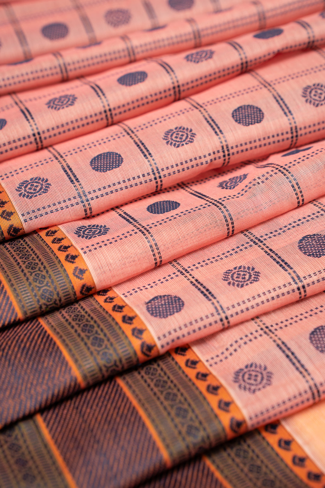 Baby Pink Pure Cotton Saree - Clio Silks
