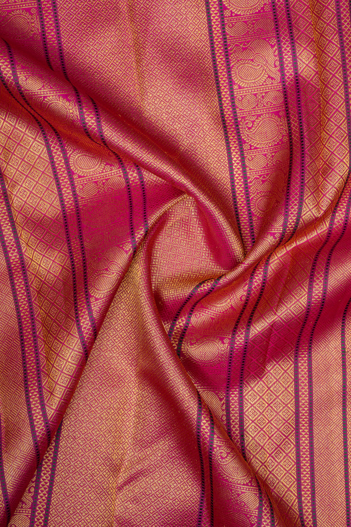 Magenta brocade pure kanchipuram silk saree