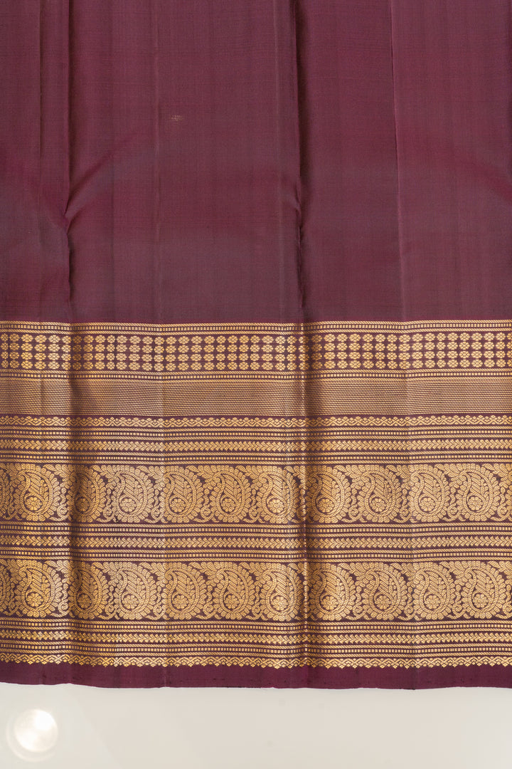 Grey and purple traditional pure Kanchipuram silk saree