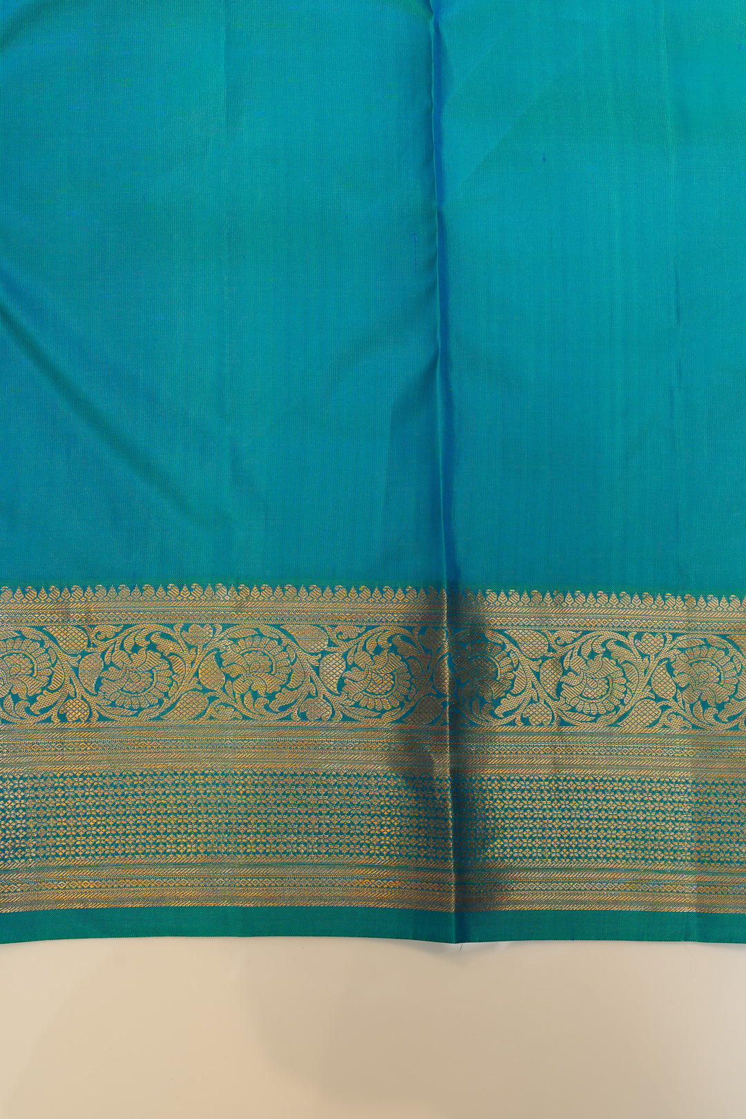 Peacock  blue stripes pure Kanchipuram silk saree