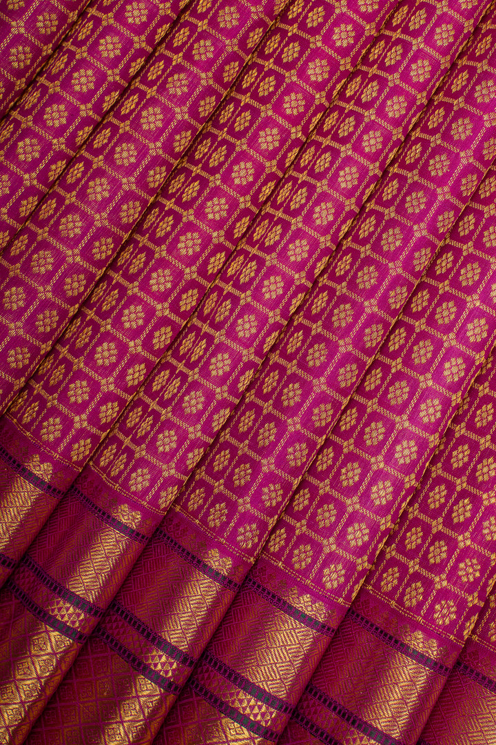 Magenta brocade pure kanchipuram silk saree