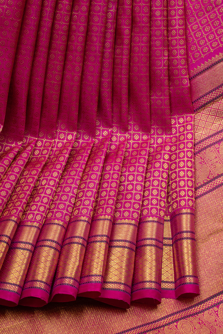 Magenta brocade pure kanchipuram silk saree