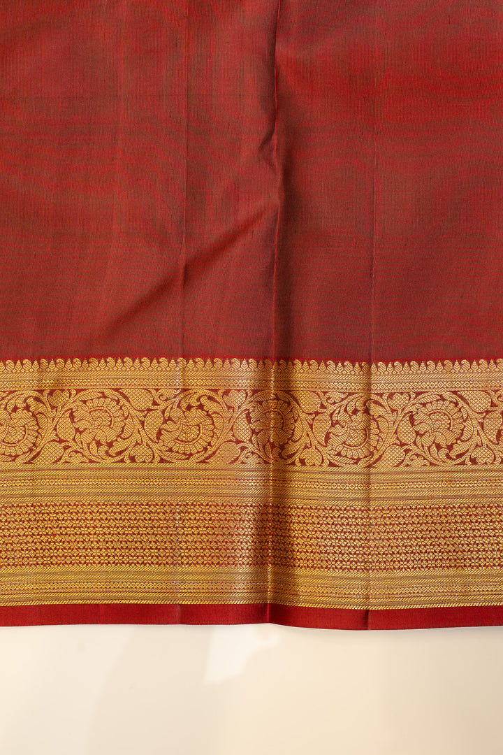 Maroon embossed pure Kanchipuram silk saree
