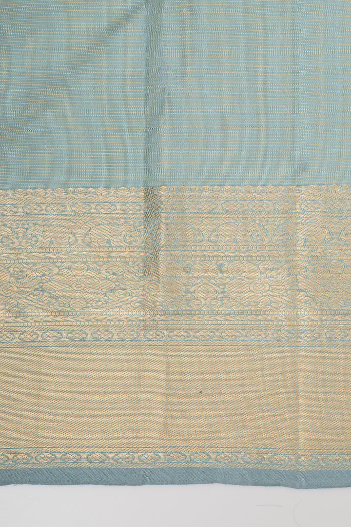 Baby Blue Vairaoosi Pure Kanchipuram Silk Saree