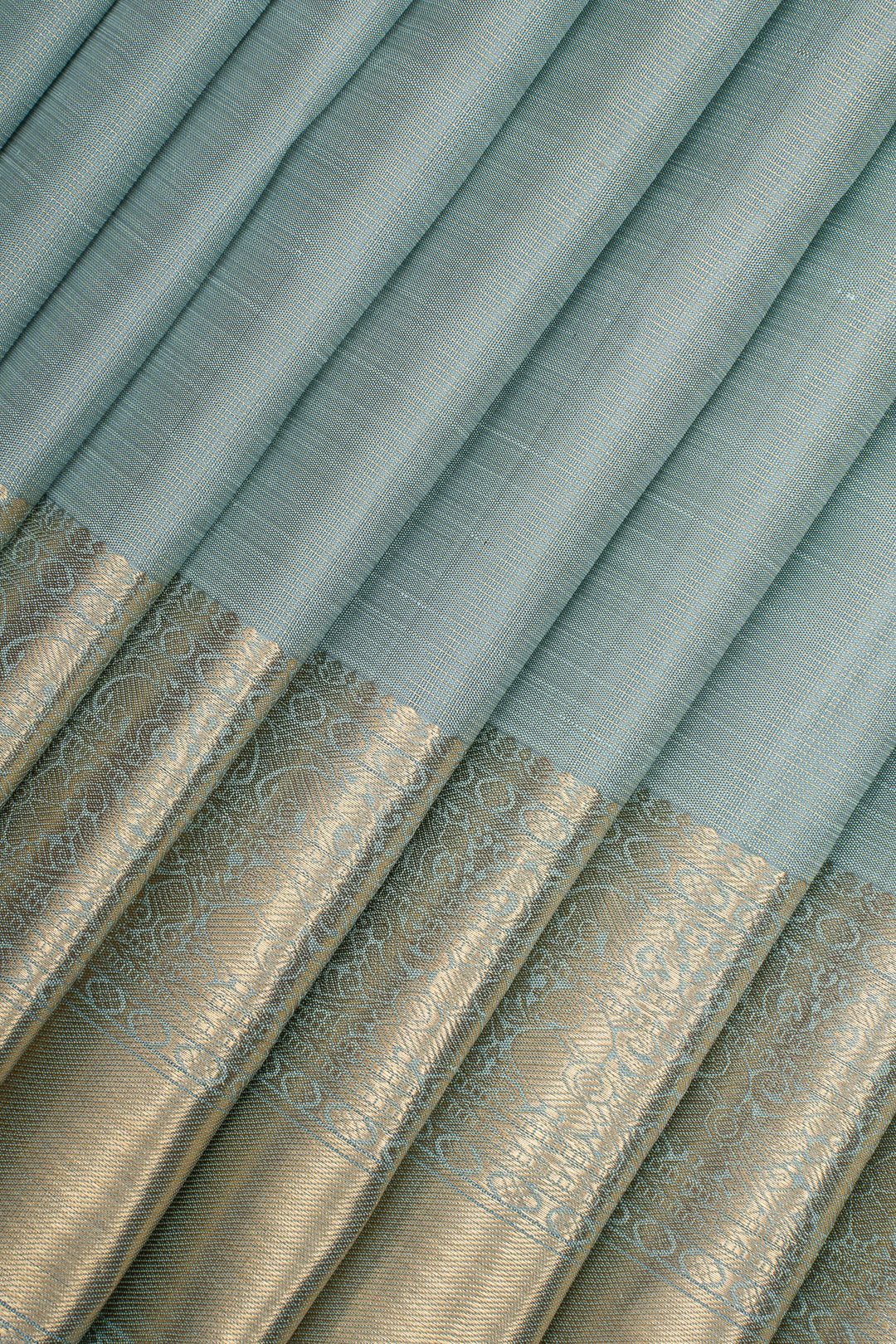 Baby Blue Vairaoosi Pure Kanchipuram Silk Saree