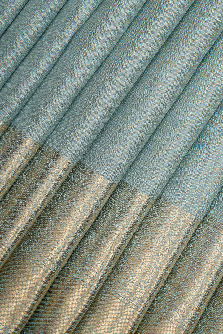 Baby Blue Vairaoosi Pure Kanchipuram Silk Saree