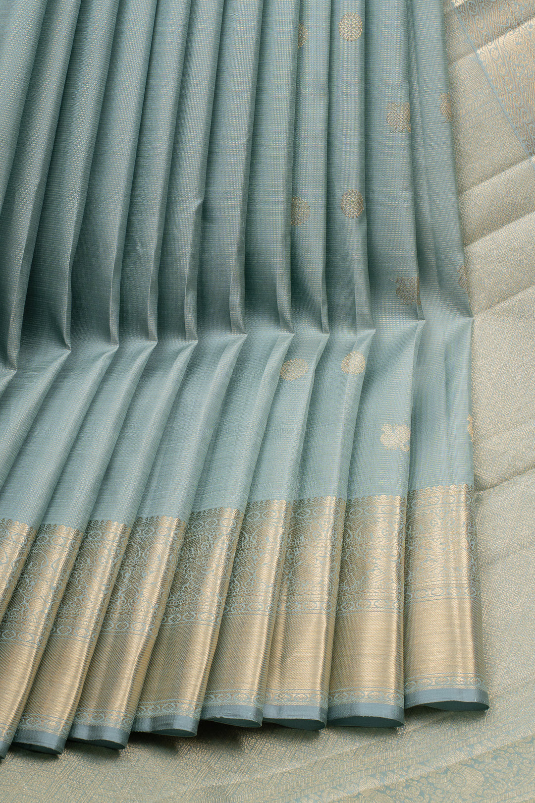 Baby Blue Vairaoosi Pure Kanchipuram Silk Saree