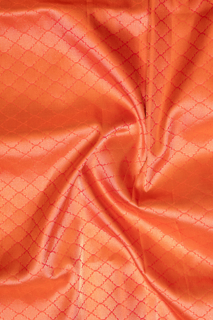 Peach Brocade Pure Kanchipuram Silk Saree - Clio Silks