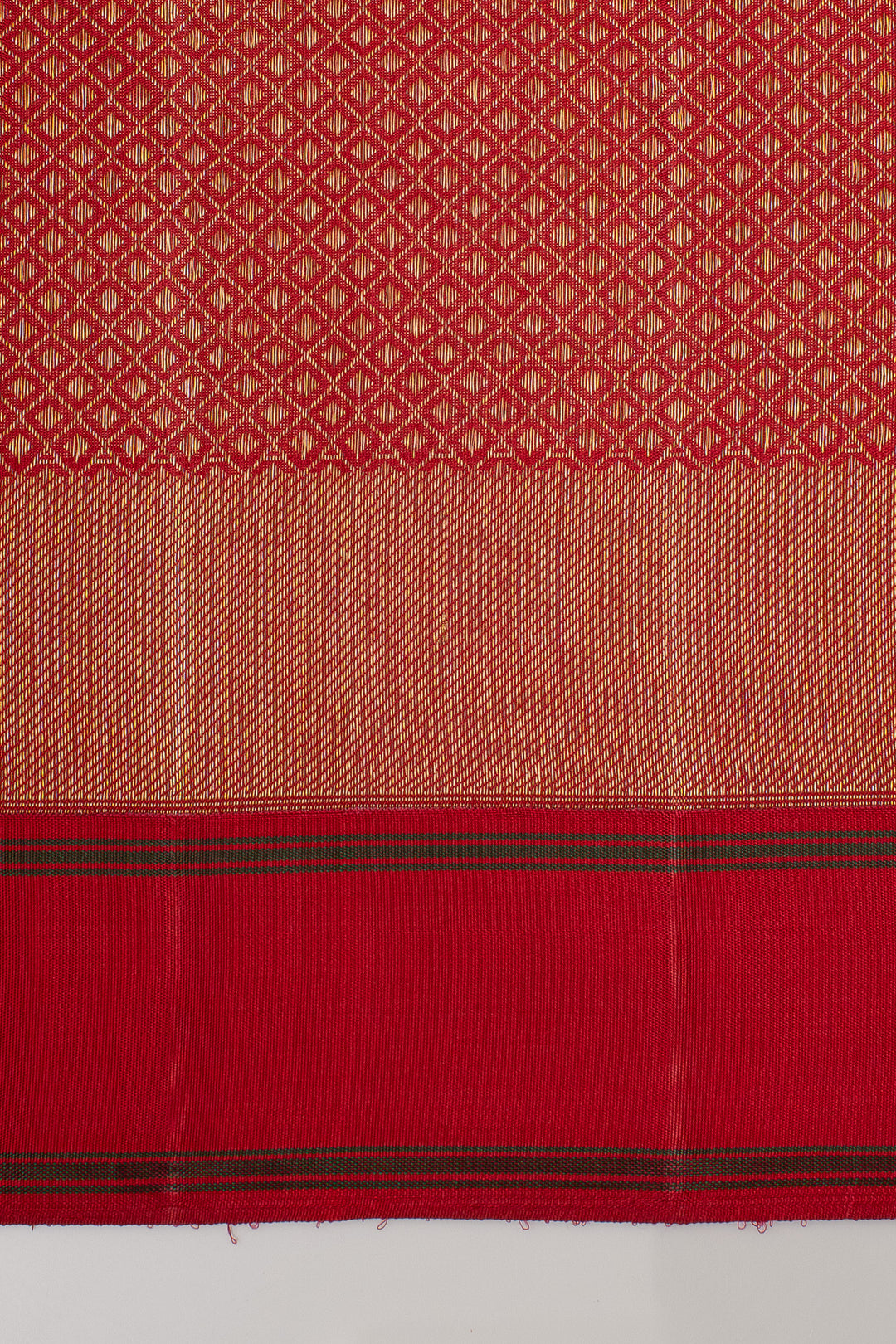Golden orange and red brocade pure kanchipuram silk saree