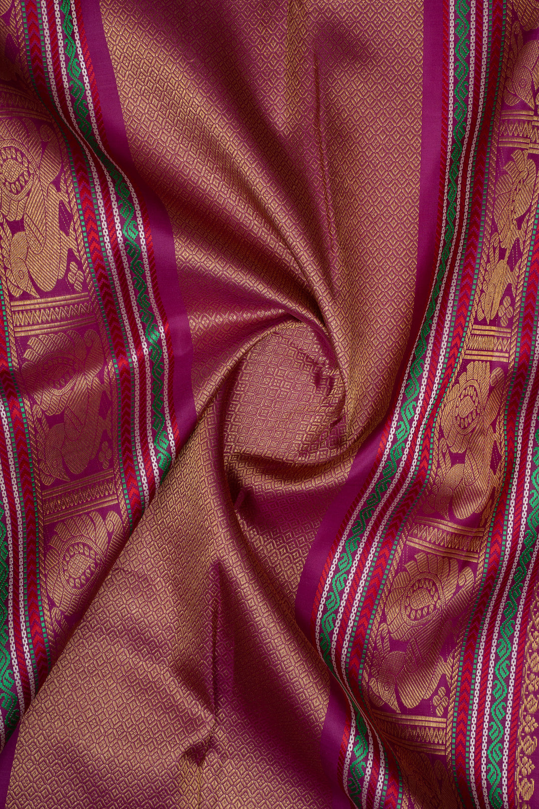 Lilac and purple vintage checks  pure kanchipuram silk saree