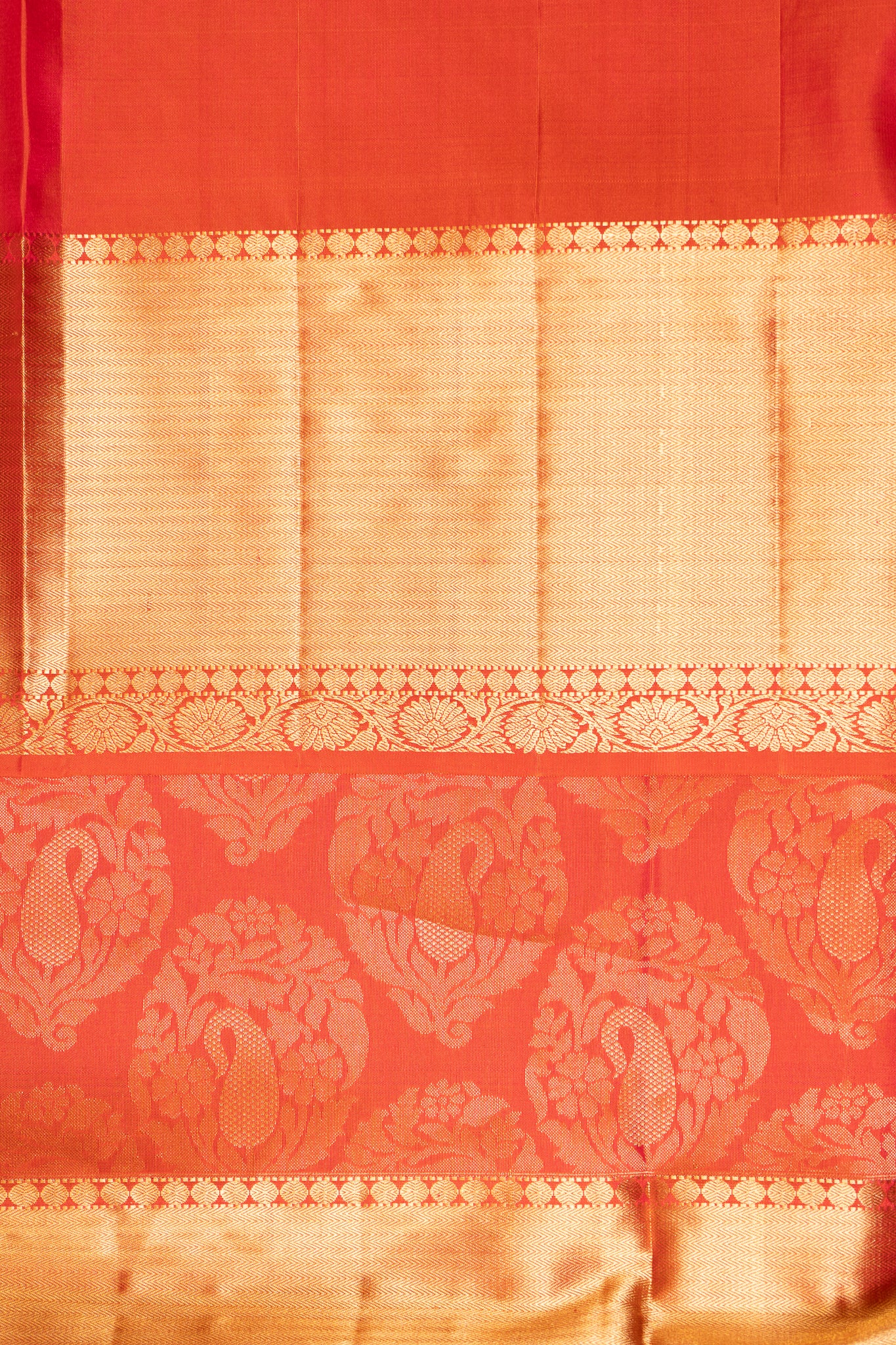 Peach Brocade Pure Kanchipuram Silk Saree - Clio Silks
