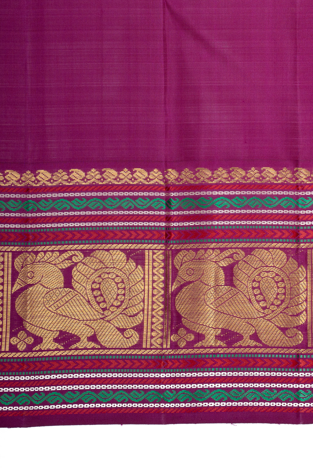 Lilac and purple vintage checks  pure kanchipuram silk saree