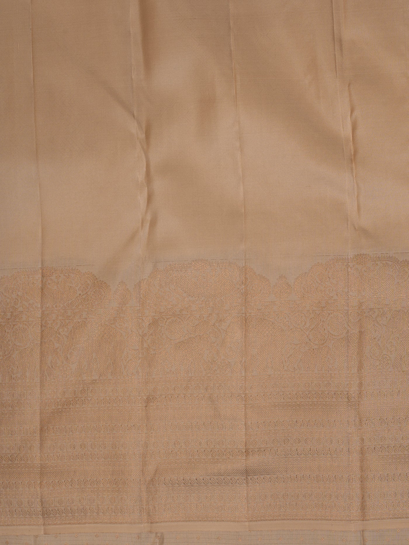 Beige and Gold Pure Kanchipuram Silk Saree