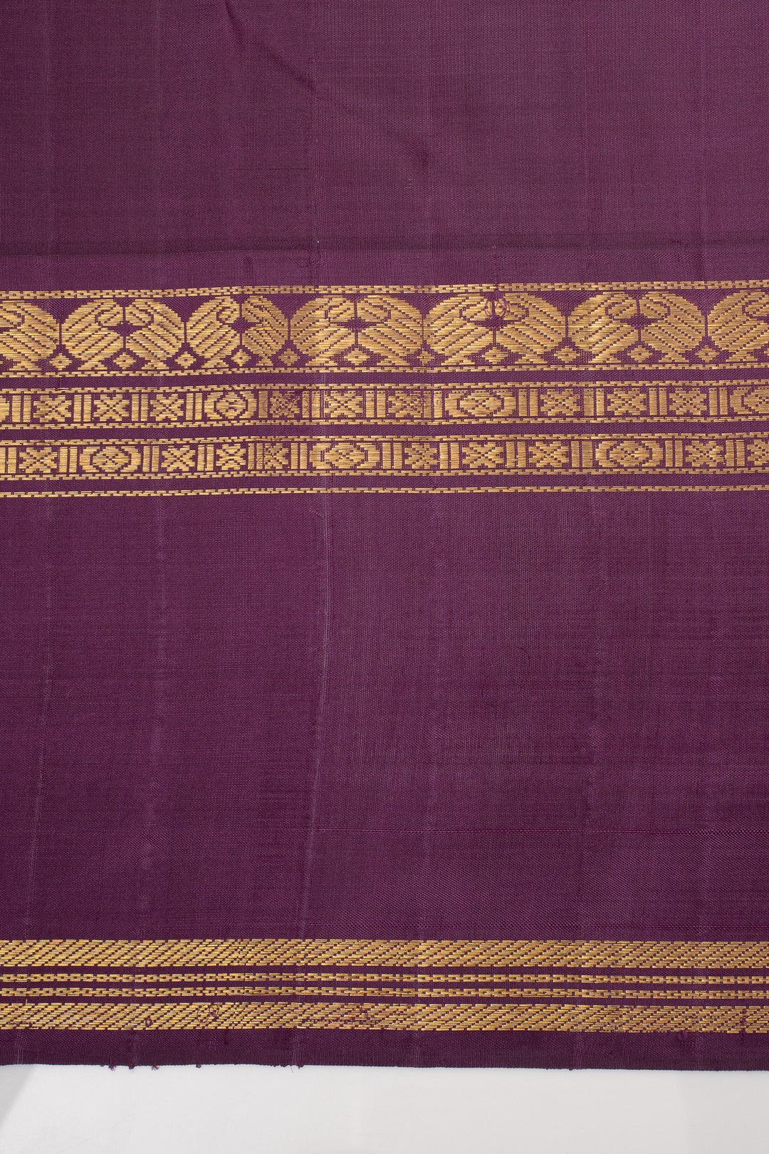 Parrot Green and Purple Rettai Pettu Pure Kanchipuram Silk Saree