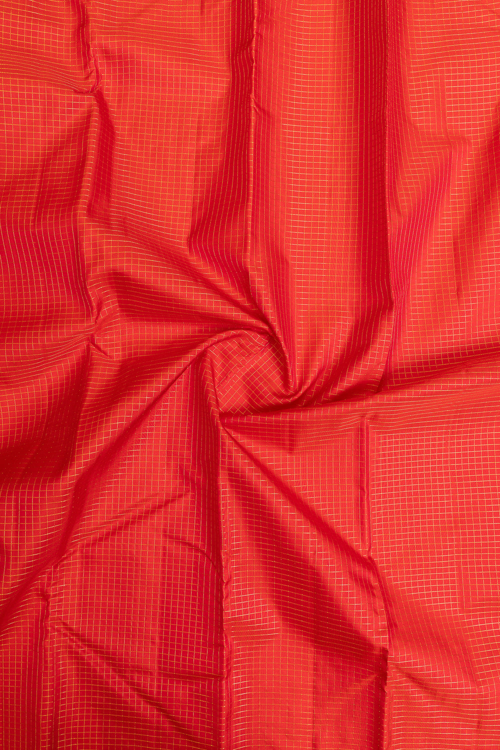 Red and pink zari checks pure Kanchipuram silk saree