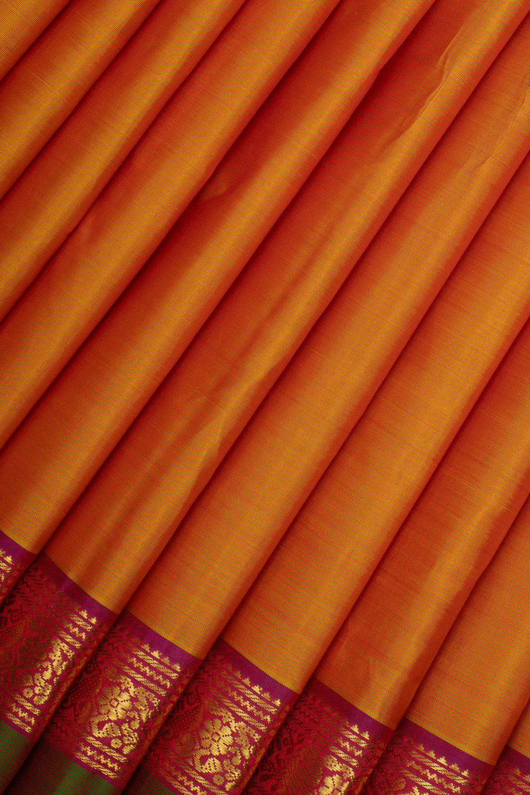 Mustard Traditional Pure Kanchipuram Silk Saree