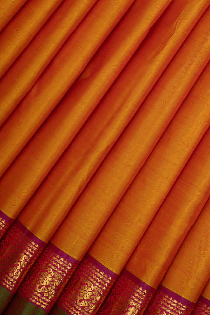 Mustard Traditional Pure Kanchipuram Silk Saree