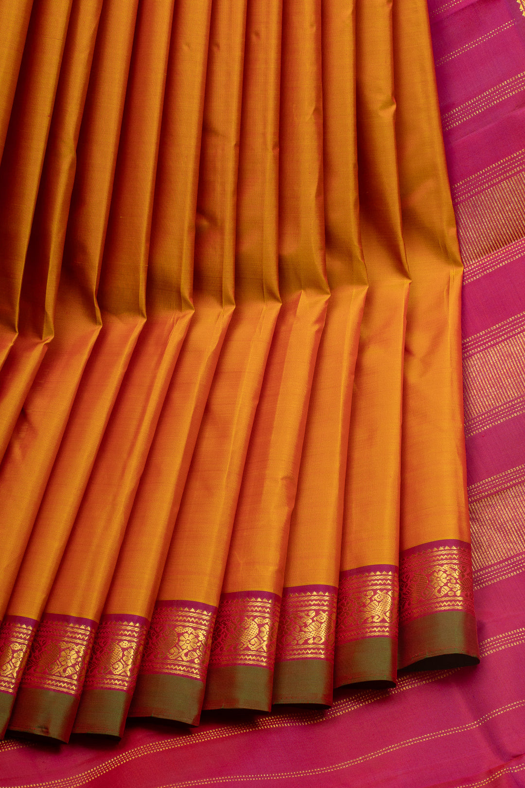 Mustard Traditional Pure Kanchipuram Silk Saree