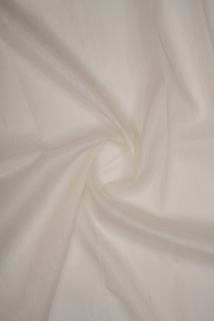 White and black linen Kanchipuram silk saree