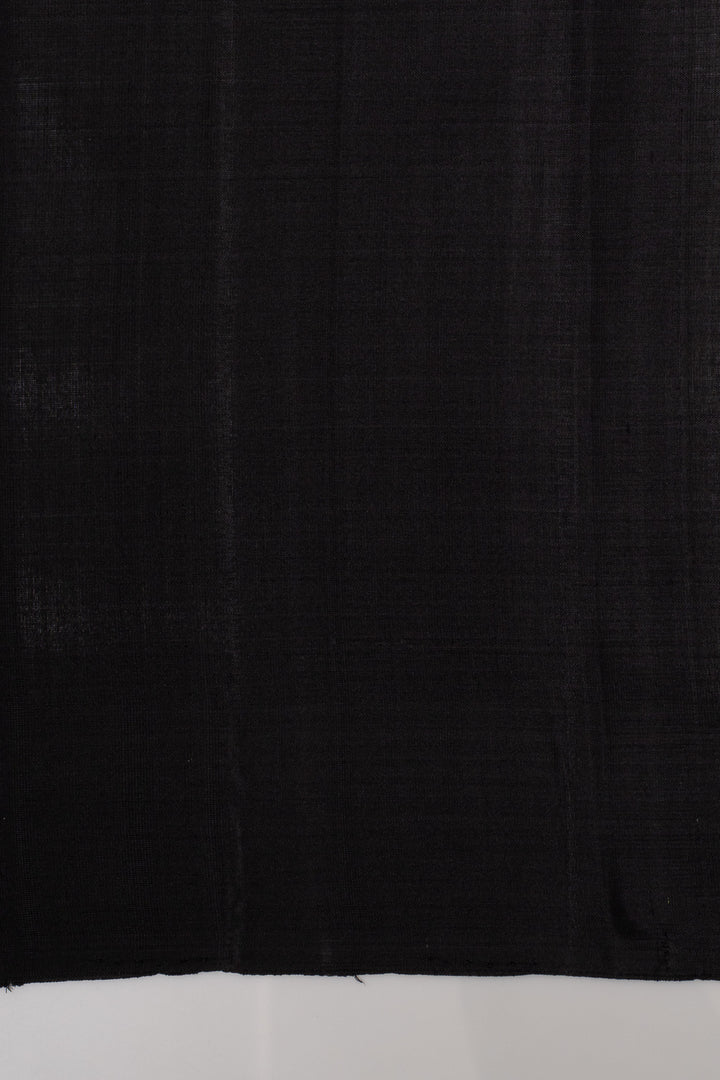 White and black linen Kanchipuram silk saree