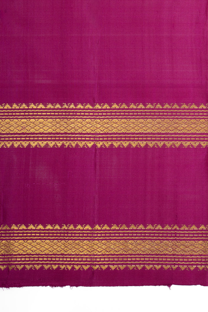 Pastel blue and magenta linen Kanchipuram silk saree
