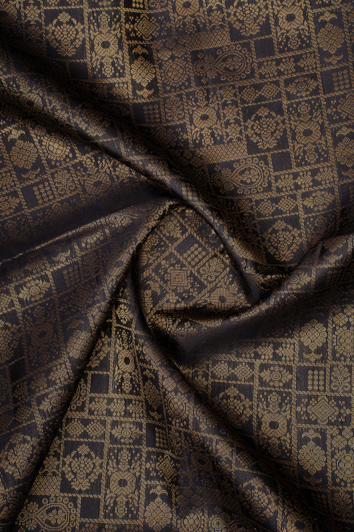 Black Traditional Pure Soft Silk Saree
