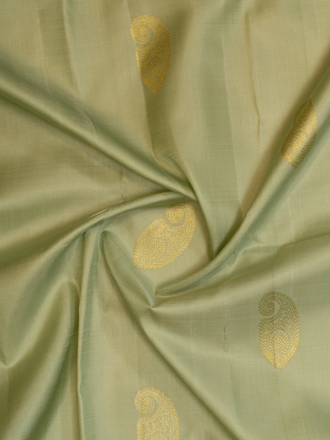 Apple green and orange traditional pure kanjivaram silk saree