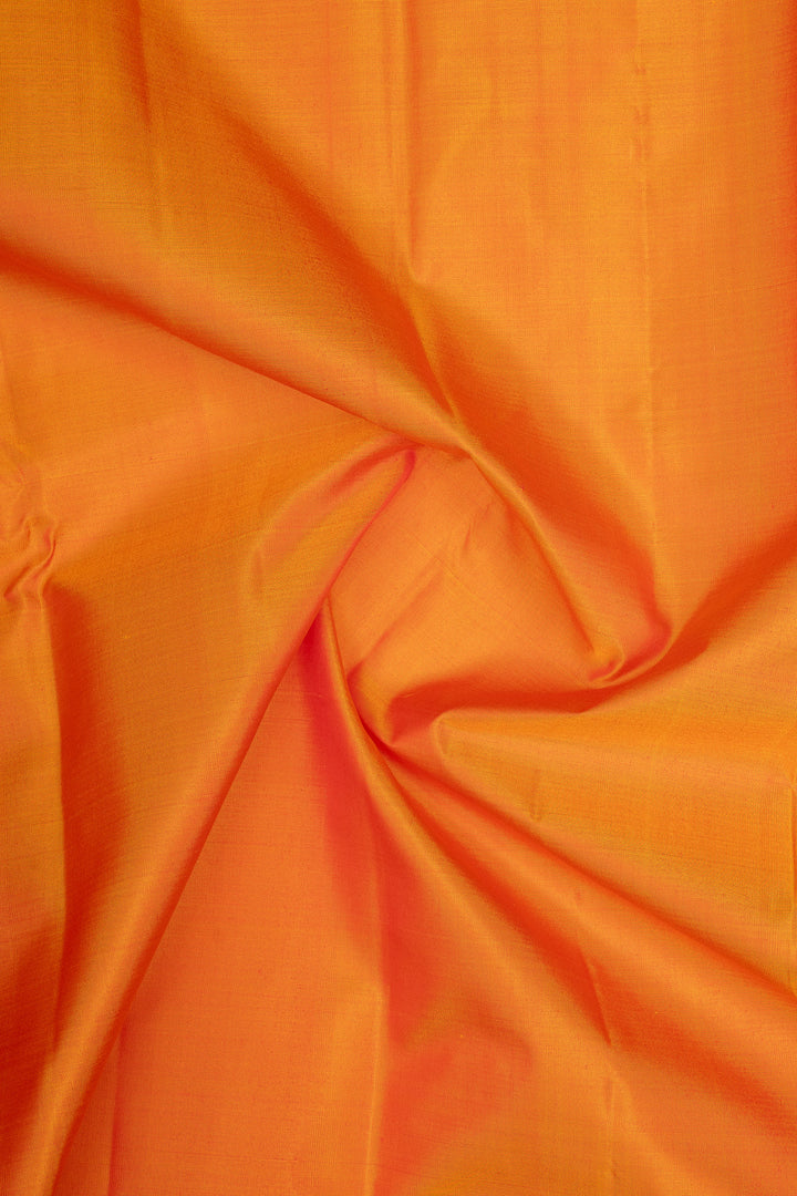 Orange &amp; Maroon Traditional Pure Kanchipuram Silk Saree