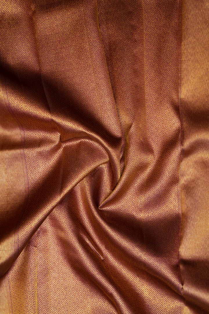 Mulberry Purple Turning Border Pure Kanchipuram Silk Saree - Clio Silks