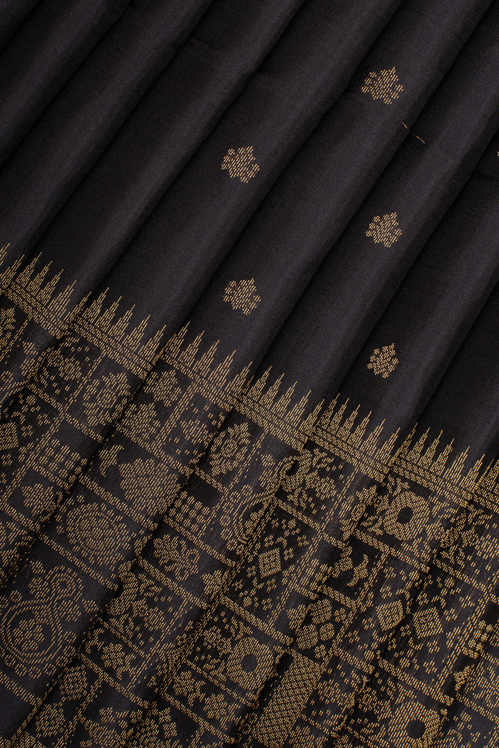 Black Traditional Pure Soft Silk Saree