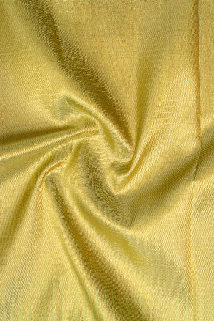 Brown and Green Pure Zari Kanchipuram Silk Saree - Clio Silks