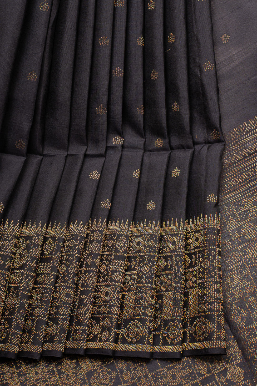 Black Traditional Pure Soft Silk Saree