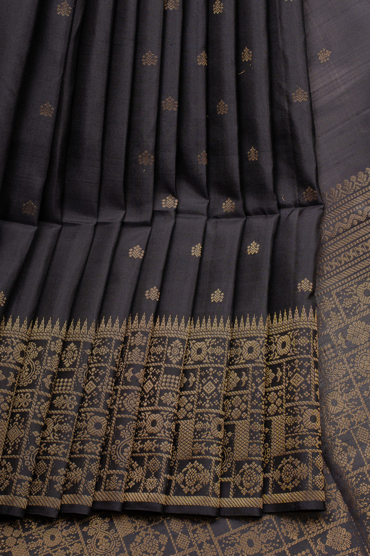 Black Traditional Pure Soft Silk Saree