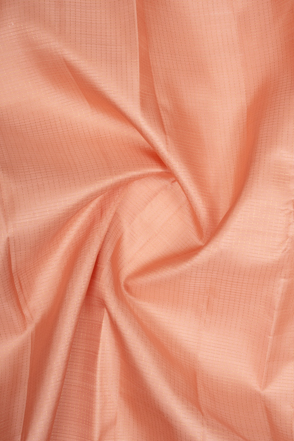 Peach Zari Checks Pure Kanchipuram Silk Saree