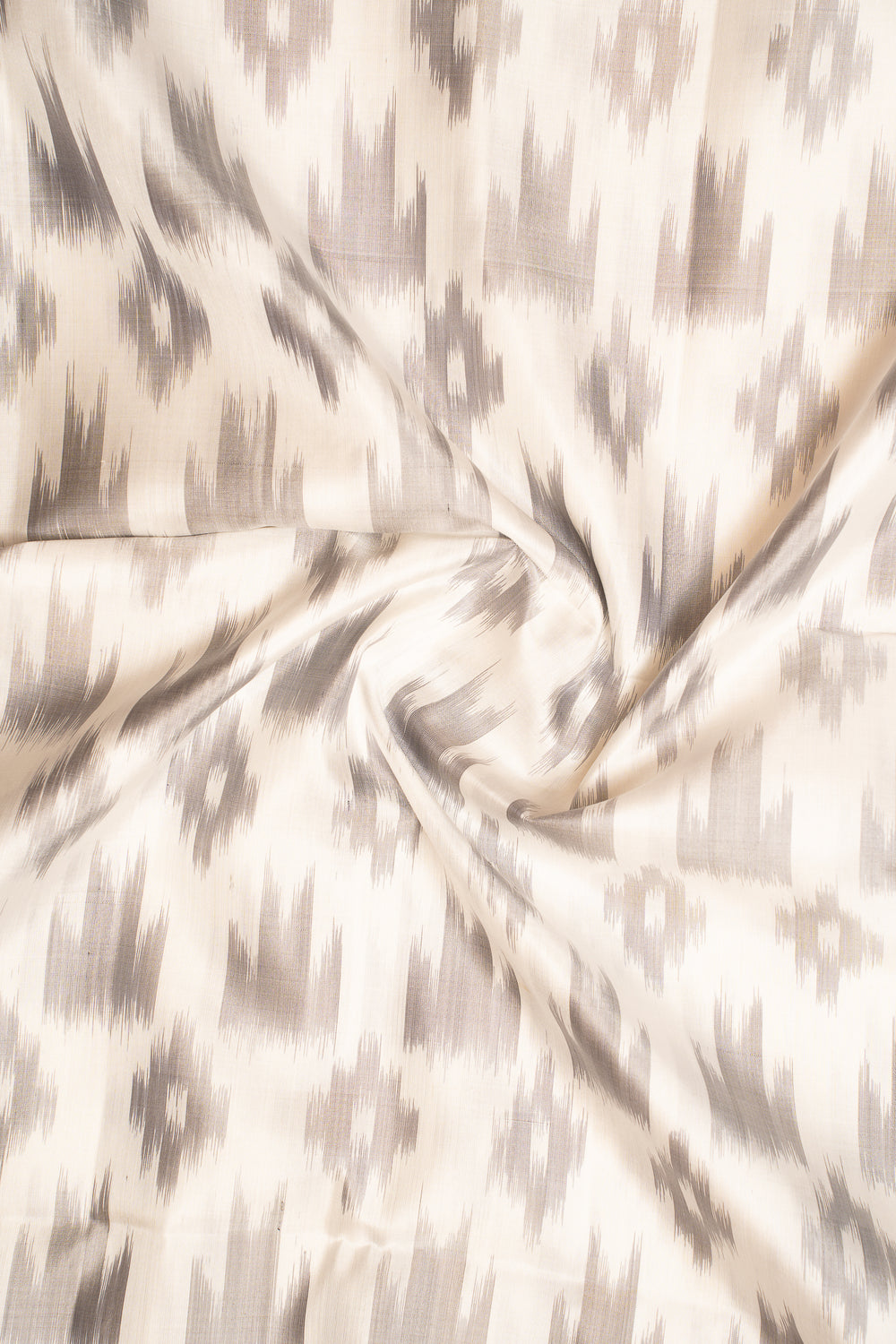 Off white and Mulberry Purple Pure Ikat Silk Saree - Clio Silks