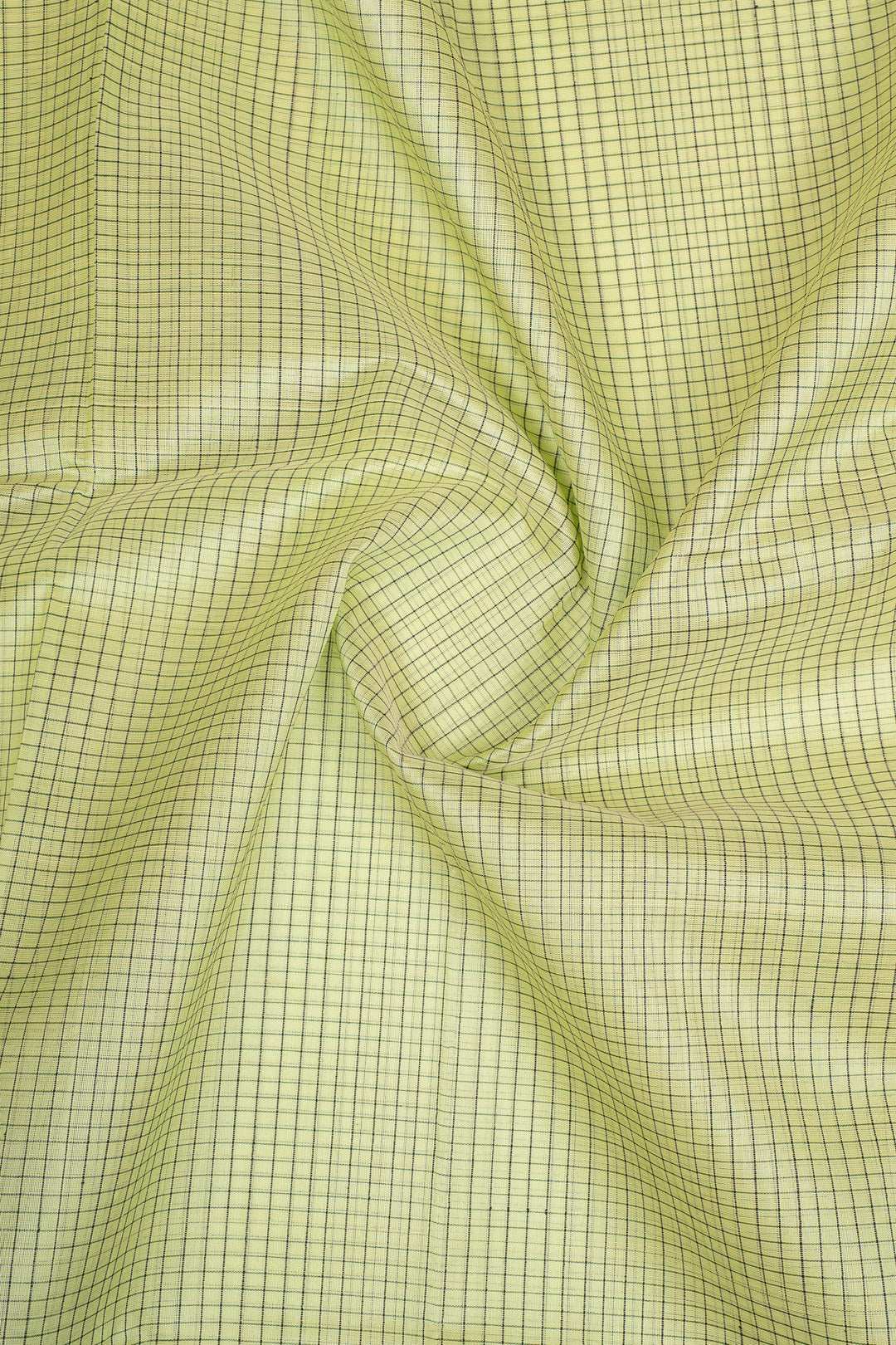 Mint Green Checks Pure Silk Cotton Saree