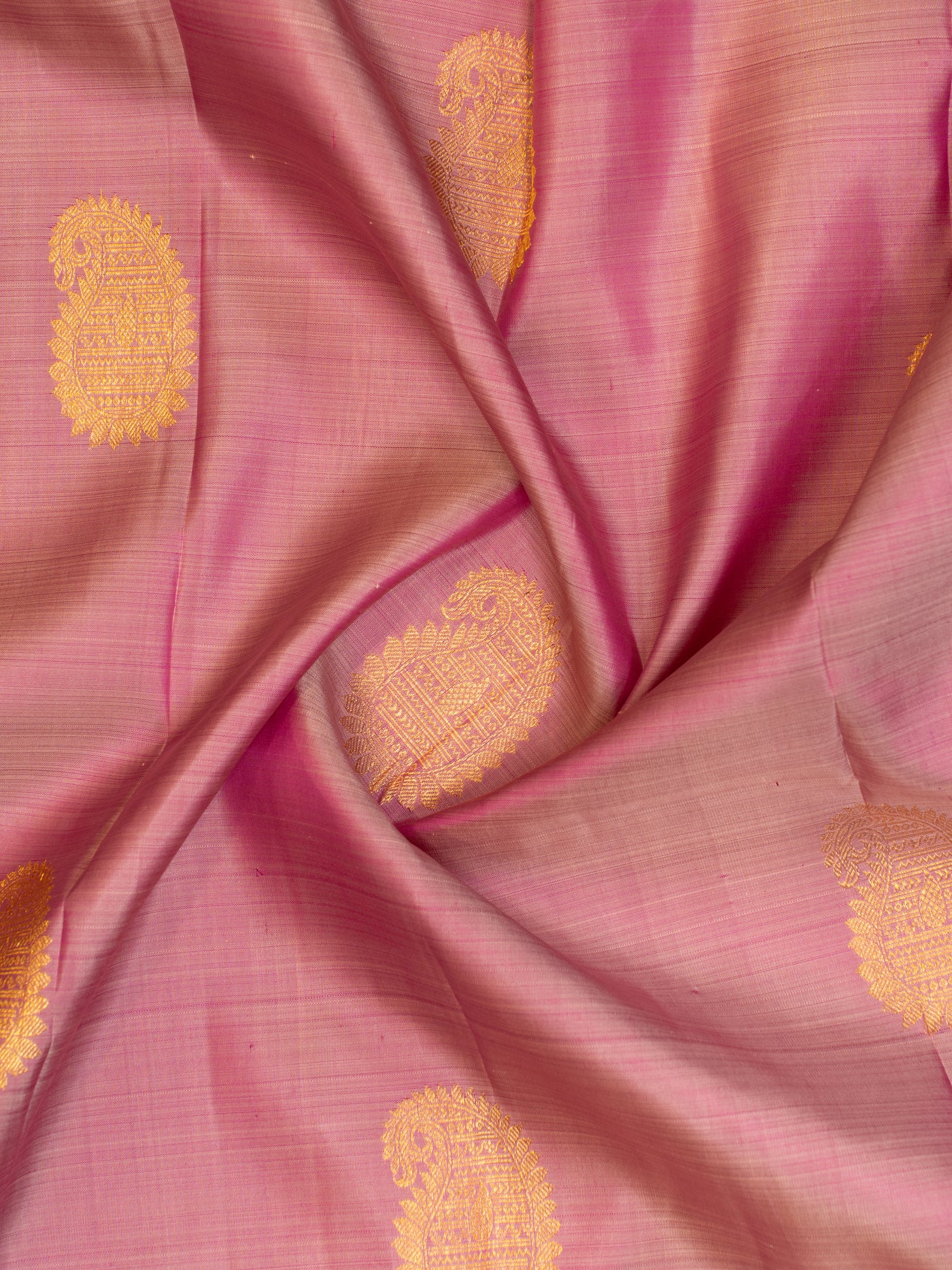 Cherry pink traditional pure kanjivaram silk saree