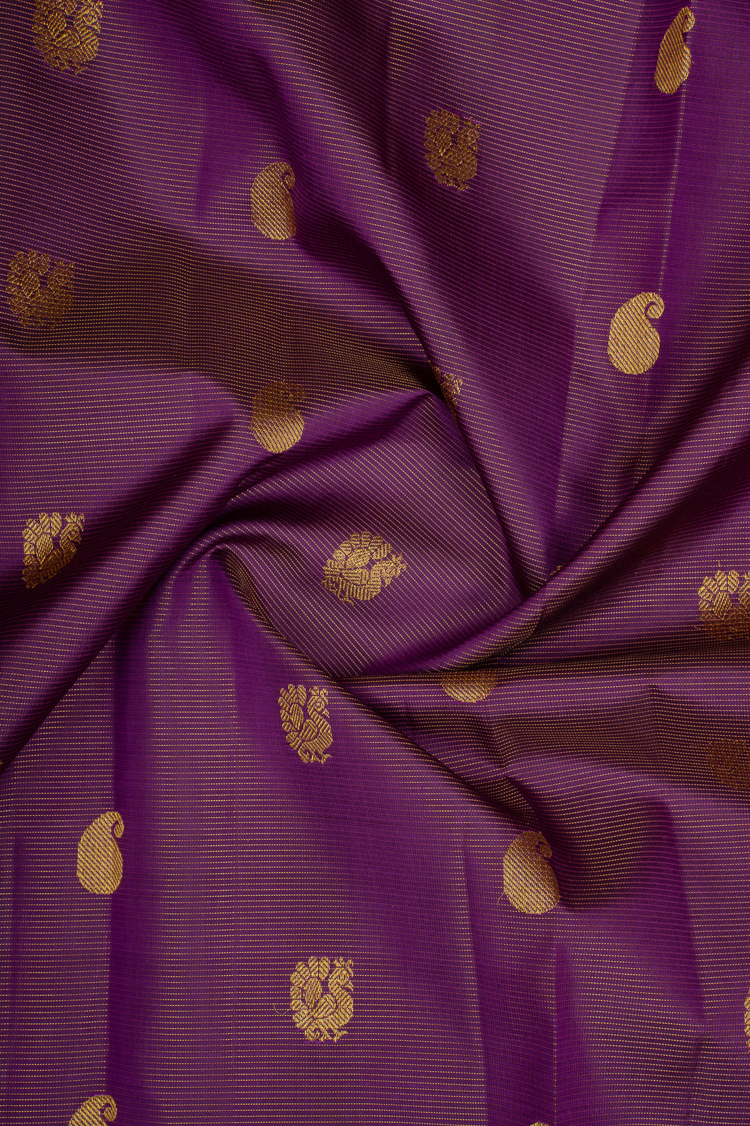 Aubergine Purple Vairaoosi Pure Kanchipuram Silk Saree