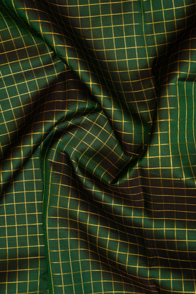 Bottle Green Turning Border Pure Kanchipuram Silk Saree - Clio Silks