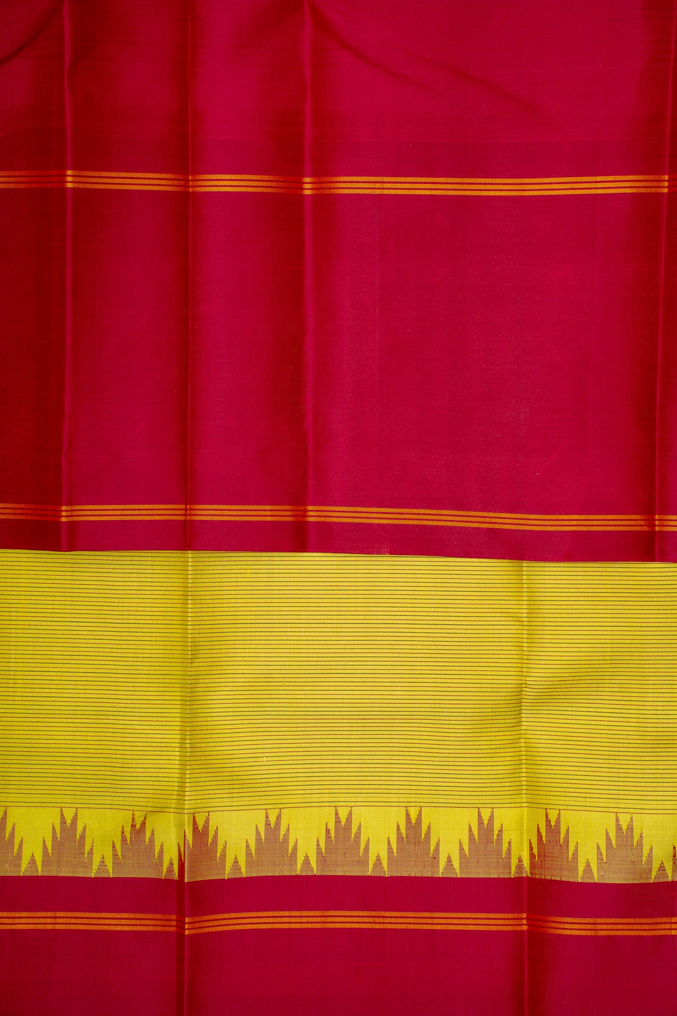Sampanga Green Without Zari Pure Kanchipuram Silk Saree - Clio Silks
